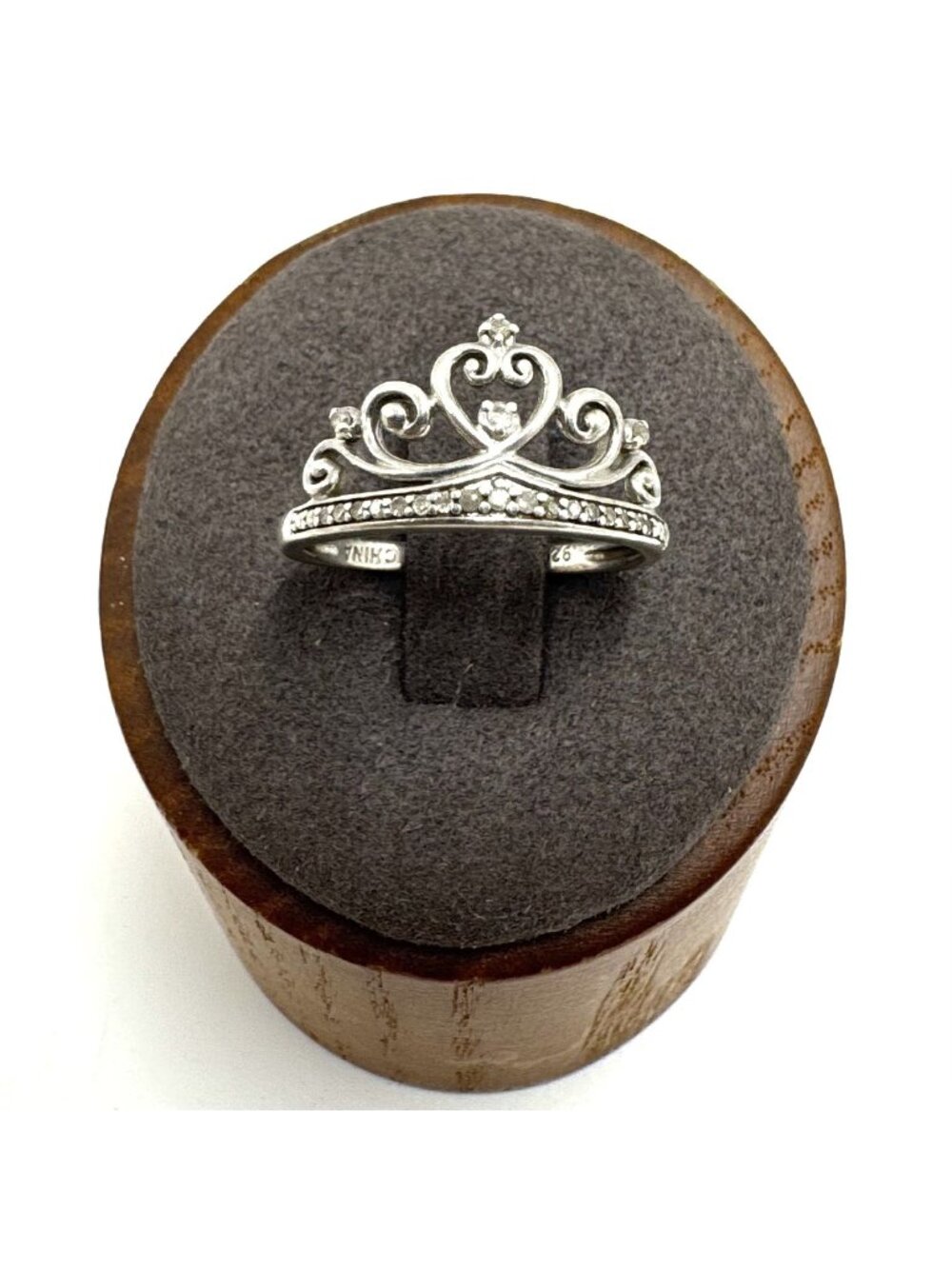 Sterling Silver 925 Scroll Design Crown Band 1.75mm Width Ring Size 6.5